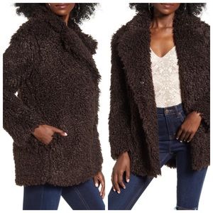 MURAL NORDSTROM Curly Faux Soft Shearling Teddy Sherpa Jacket Coat XS NWT